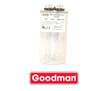 Goodman PROPARTS PPHD35440OV Heavy Duty Run Capacitor – 35 MFD, 440 VAC, Oval