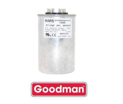 Goodman PROPARTS PPHD540440RD Heavy Duty Dual Run Capacitor – 40 + 5 MFD, 440 VAC, Round