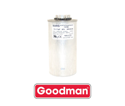 Goodman PROPARTS PPHD7570440RD Heavy Duty Dual Run Capacitor – 70 + 7.5 MFD, 440 VAC, Round