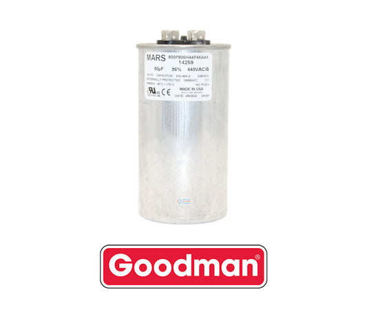 Goodman PROPARTS PPHD80440RD Heavy Duty Run Capacitor – 80 MFD, 440 VAC, Round