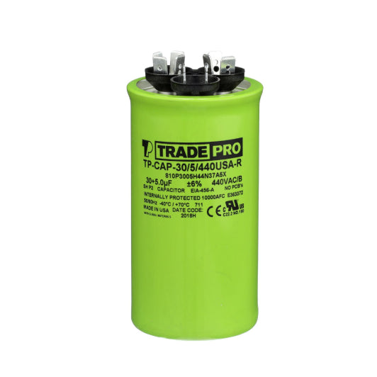 Round Capacitor, 30/5/440V- USA Made