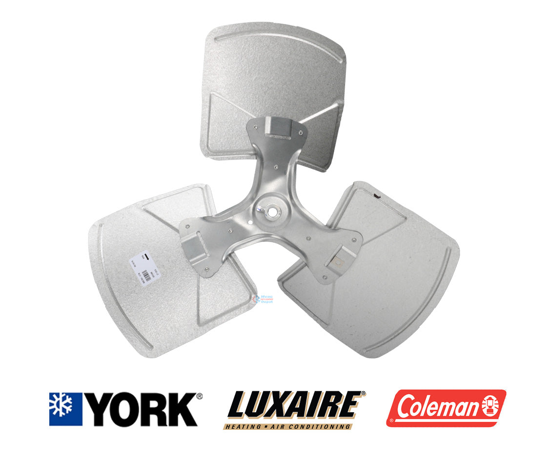 York / Johnson Controls S1-02642491000 Condenser Fan Blade – 22" Diameter, 3-Wing, 27° Pitch, Clockwise Rotation (CW)