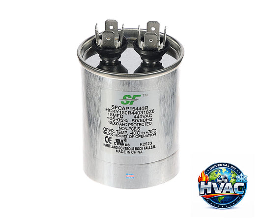 Protech 43-25136-08 Capacitor Replacement - SFCAP15440R Capacitor – Genuine OEM 15 MFD 370/440V Round Run Capacitor