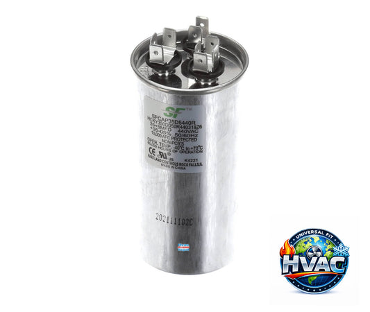 Protech 43-25133-35 Capacitor Replacement - SFCAP35D5440R Capacitor – Genuine OEM 35+5 MFD 370/440V Round Dual Run Capacitor