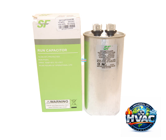 Protech 43-101666-69 Capacitor Replacement - Genuine OEM 70 MFD 370/440V Round Run Capacitor SFCAP70440R
