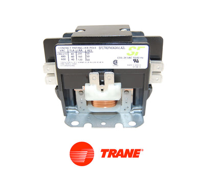 Trane SFCTR2P40A24VLA2L Contactor – 2 Pole, 40 Amp, 24VAC, Lug Terminals, A2L Compatible
