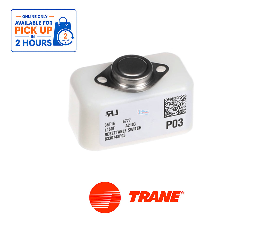 Trane American Standard SWT02124 OEM Flame Rollout Switch – 180°F (82°C), Manual Reset, Non-Trip Free, Fixed Temperature Furnace Safety Control