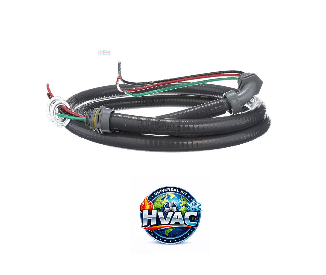 TRADEPRO TP-WHIP-1/2X6NM Non-Metallic HVAC Whip 1/2" x 6' with #10 THHN Wire OEM Replacement