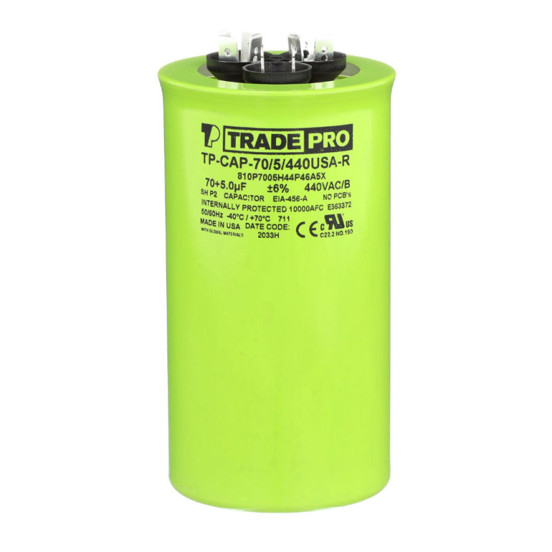 Dual Round Capacitor, 70/5/440V- USA Made