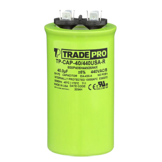 Round Capacitor, 40/440V- USA Made