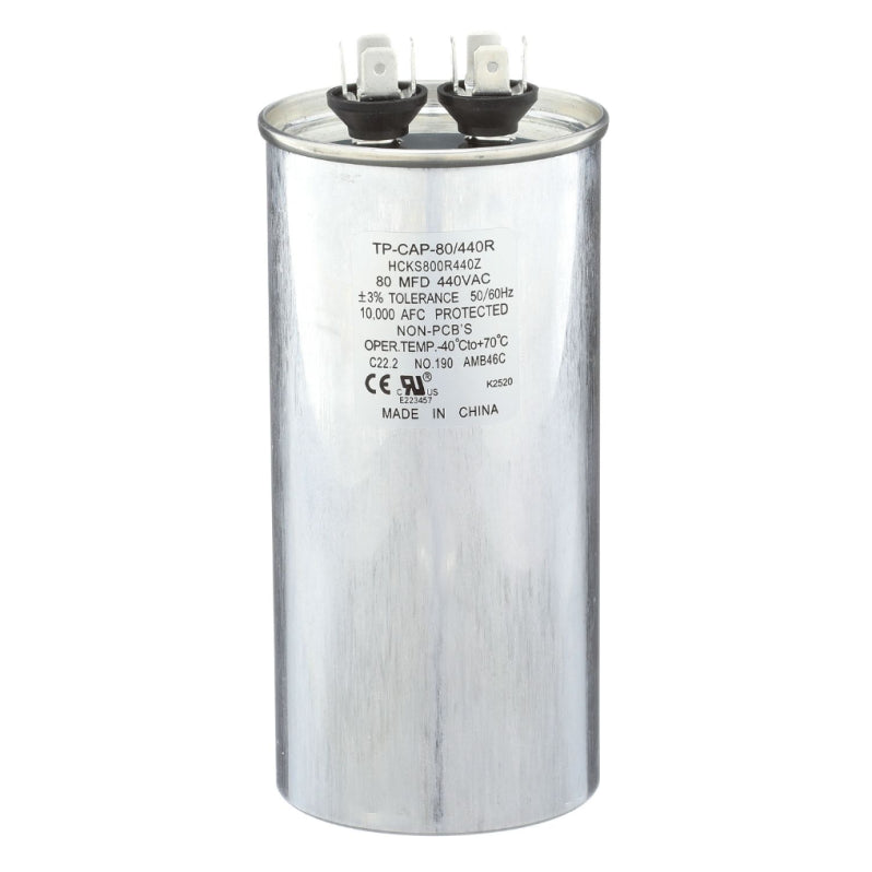 Capacitor, 70/10/440 VAC, Round, Dual Rated