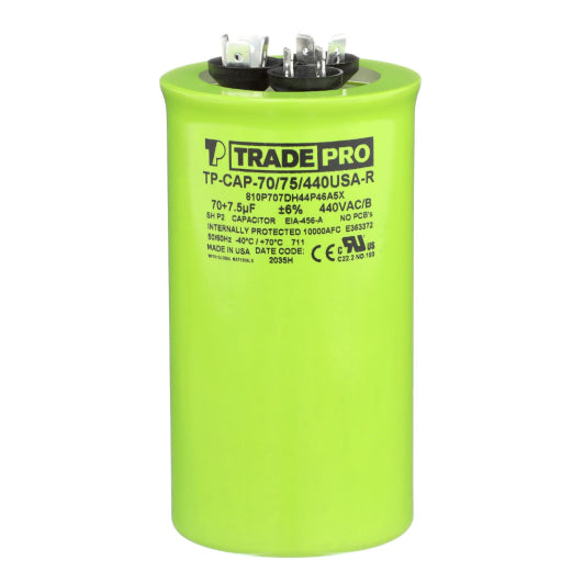 Run Capacitor, Round Capacitor, 30/5/440V- USA Made