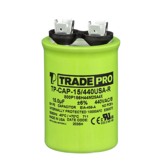 Round Capacitor, 15/440V- USA Made
