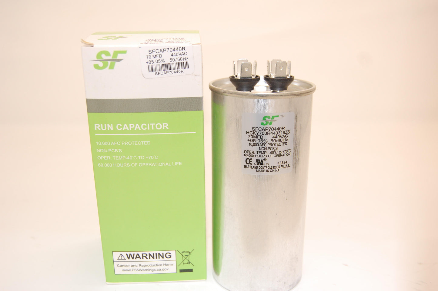 Capacitor; 70MFD 370/440V Round Run Capacitor