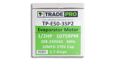 TRADEPRO P/N TP-E50-3SP2 – Genuine OEM Evaporator Blower Motor (1/2 HP, 1075 RPM, 3-Speed, 208/230V)