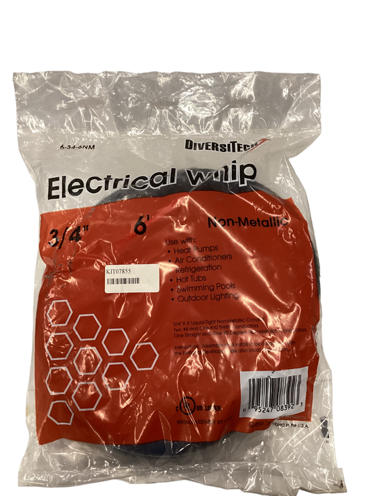 DiversiTech Electrical Whip WHIP-3/4" X 6' Non Metallic Connectors E1