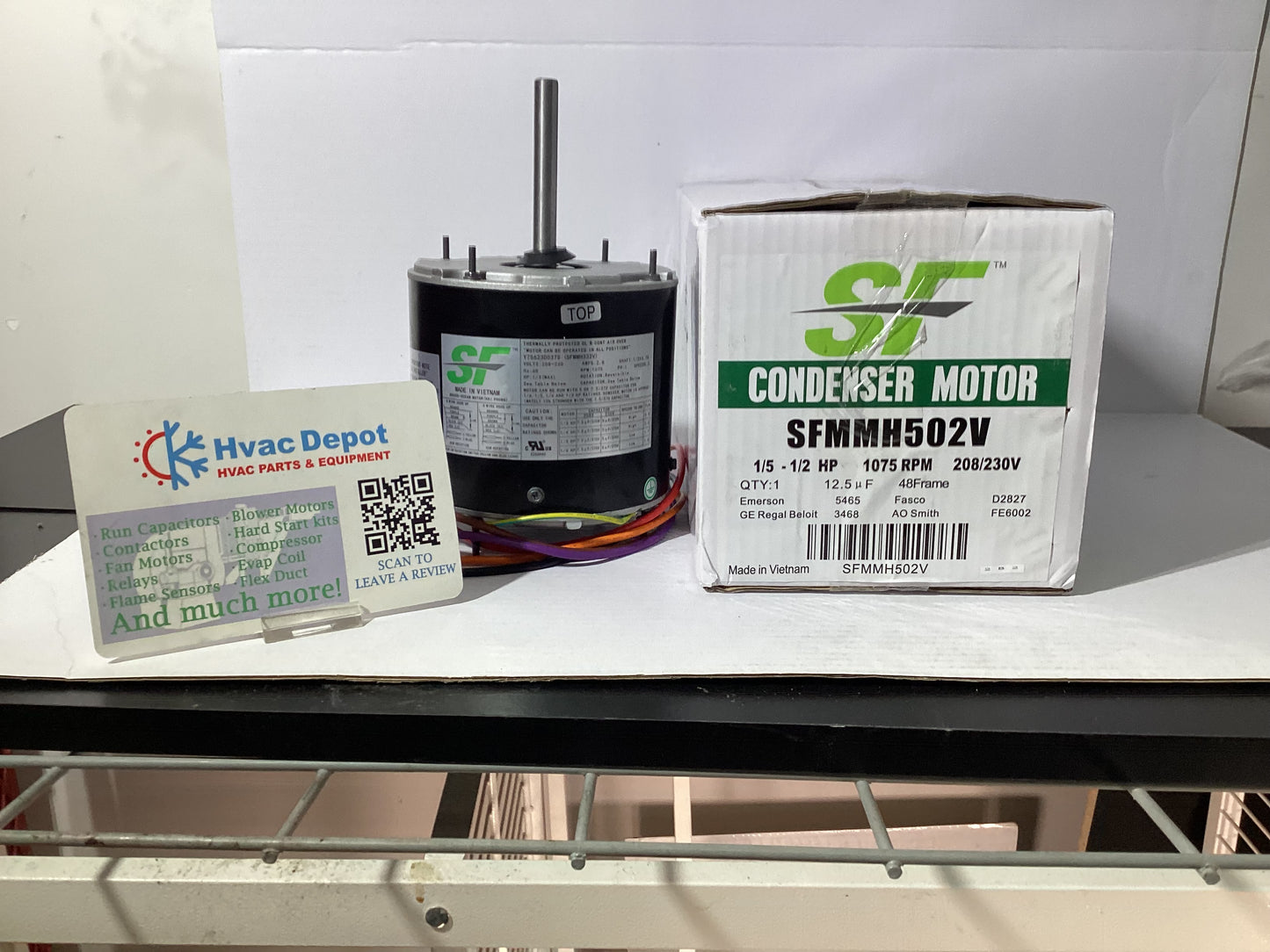 Trane Universal Condenser Fan Motor 1/5-1/2 HP 1075 RPM 208/230V