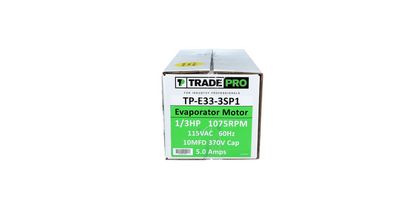 Trade Pro TP-E33-3SP1 PSC Evaporator Motor 1/3 HP 115V 1075RPM 3-Speed