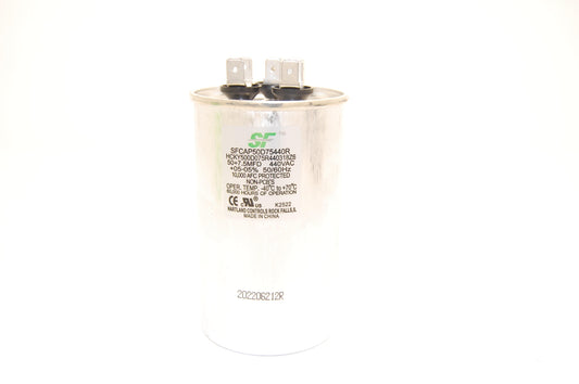 Capacitor; 50+7.5MFD 370/440V Round Run Capacitor
