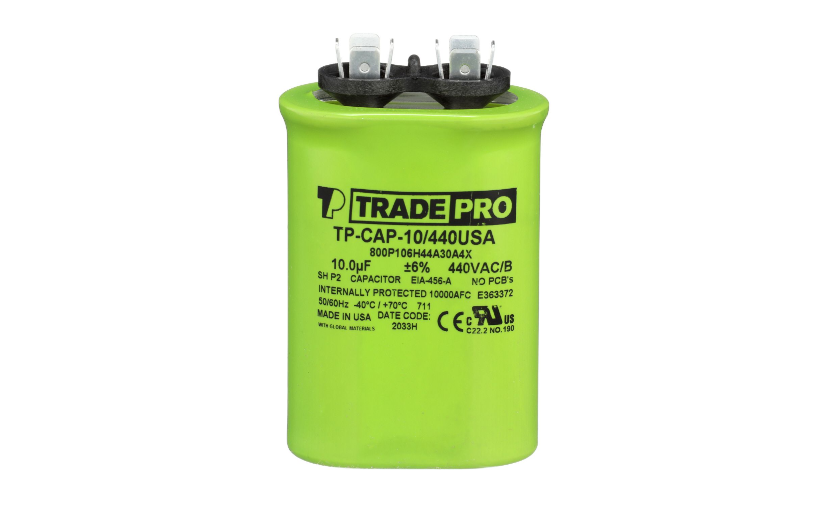 TRADEPRO TP-CAP-10/440USA – Genuine American-Made Oval Run Capacitor ...