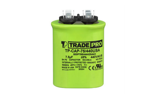 Oval Capacitor 7.5 MFD TP-CAP-7.5/440USA