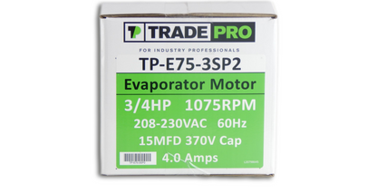 Trade Pro TP-E75-3SP2 PSC Evaporator Motor 3/4 HP 208-230V 1075RPM 3-Speed