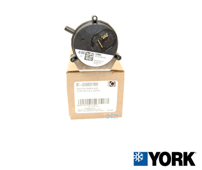 S1-02435311000 York Source 1 Pressure Switch -0.65" SPNO WC On Fall