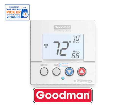 Goodman GTST-CW-WH-A Connected Smart Thermostat – WiFi, Touchscreen, 4 Heat / 2 Cool, Goodman SD Compatible