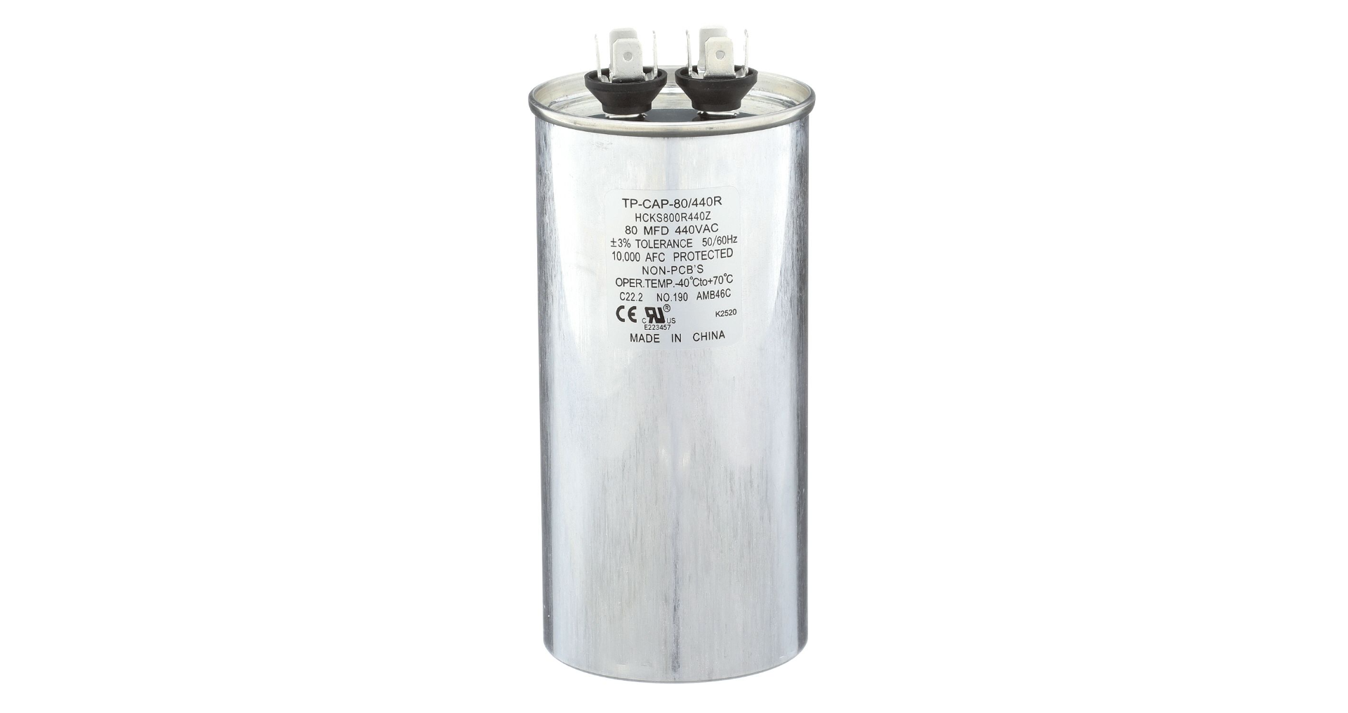 TRADEPRO® TP-CAP-80/440R - Run Capacitor, 80/440 VAC, Round