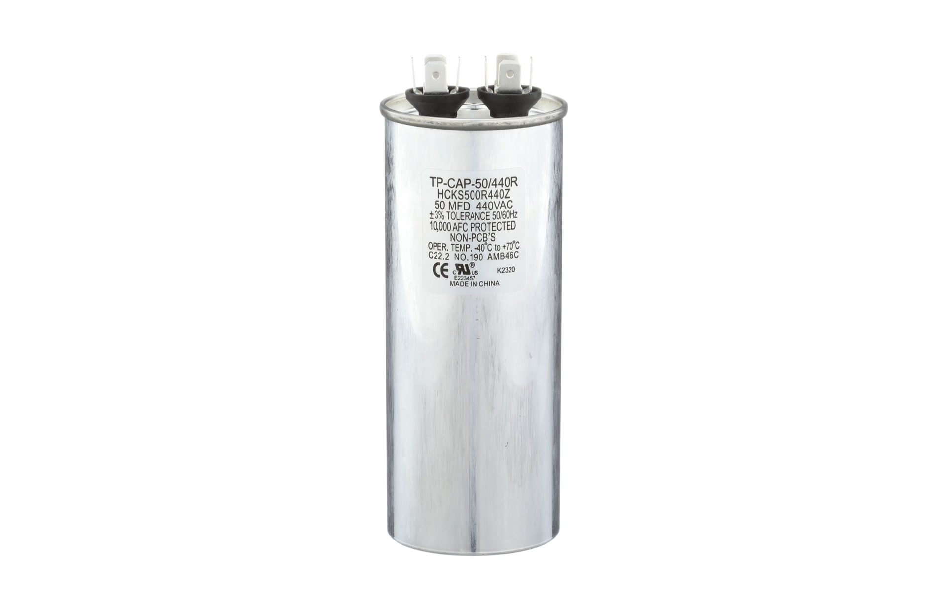 Run Capacitor, 50/440 VAC, Round