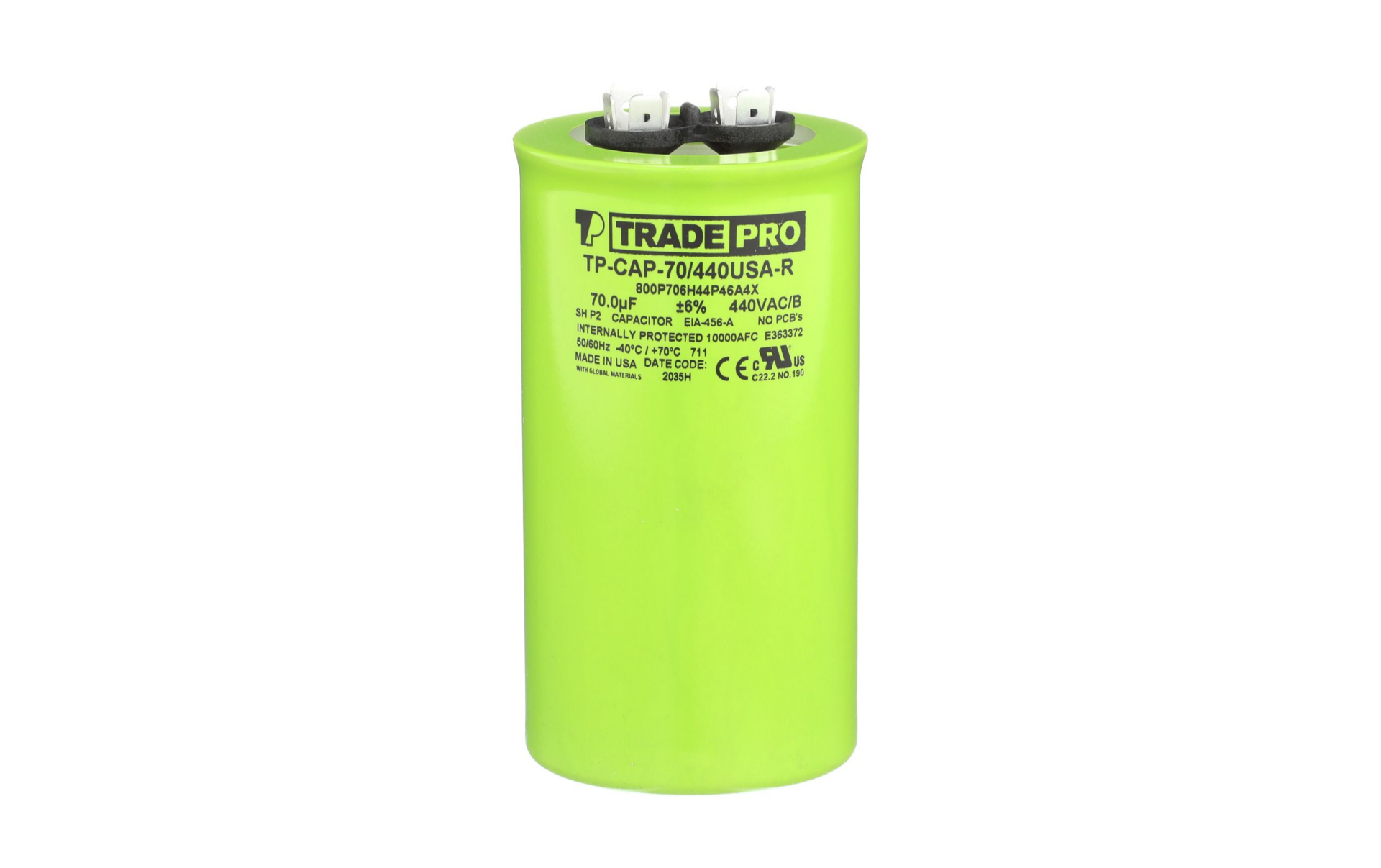 Round Capacitor, 70/440V- USA Made